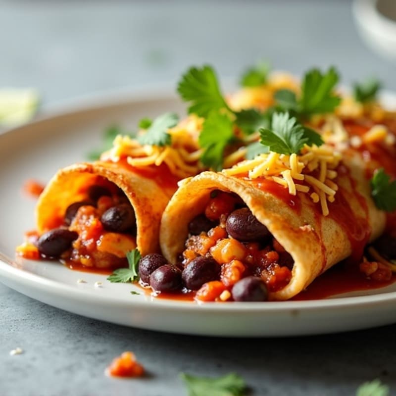 Baked Chipotle Chicken and Black Bean Enchiladas