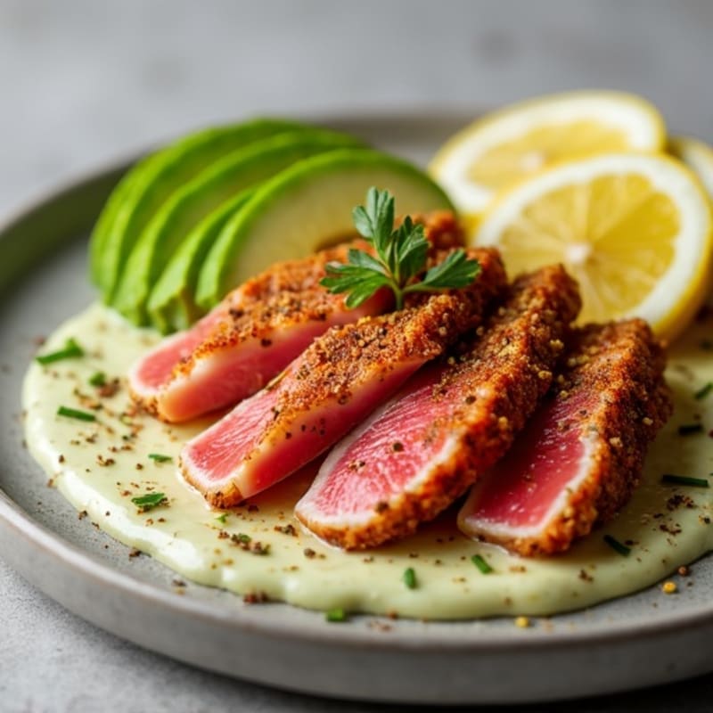 Crispy Seared Ahi Tuna with Spicy Wasabi Mayo