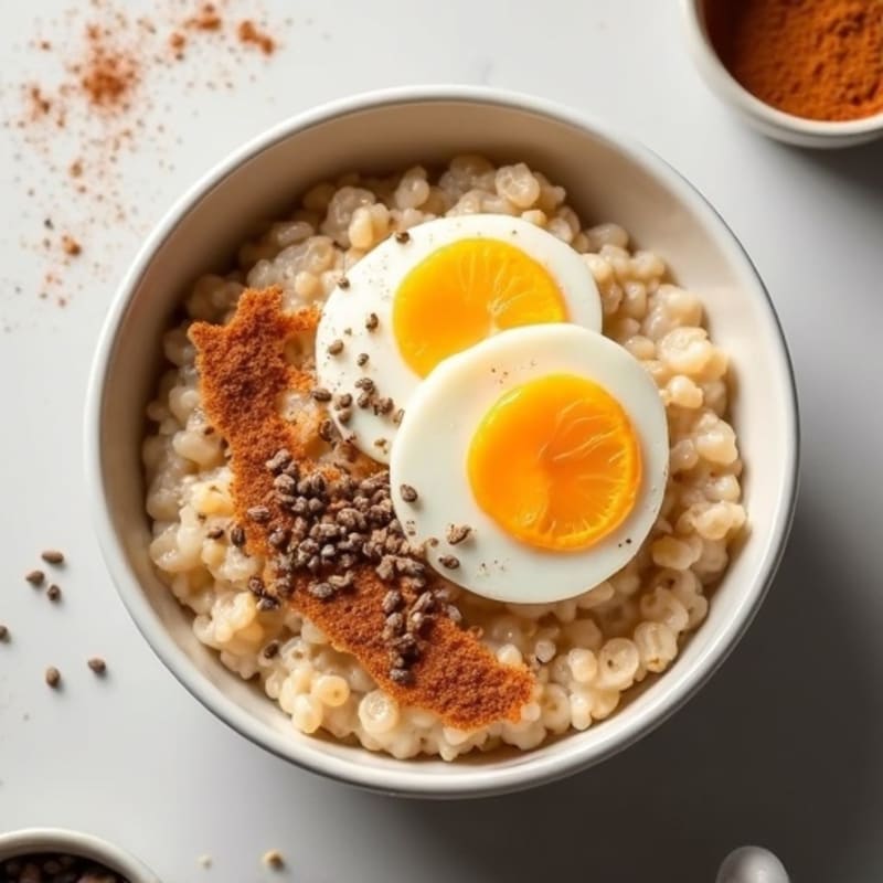Cinnamon Oatmeal with Egg Whites and Chia Seeds