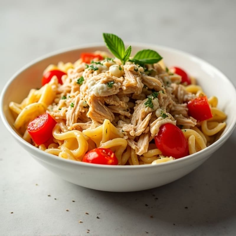 Creamy Italian Shredded Chicken with Whole Grain Pasta