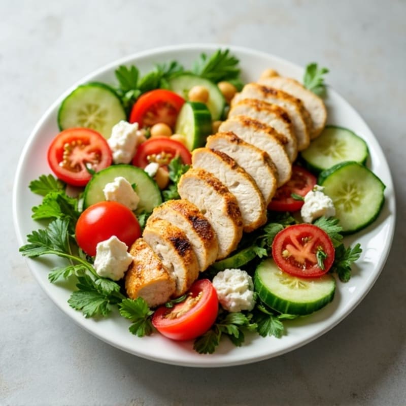 Fresh Cucumber Tomato Salad with Herbs and Feta