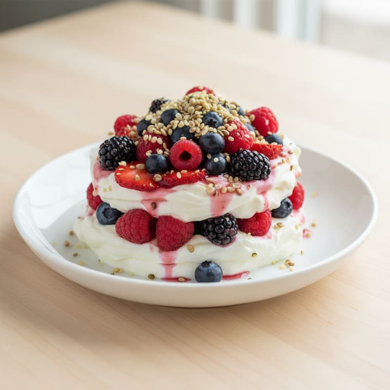 Greek Yogurt Protein Parfait with Mixed Berries