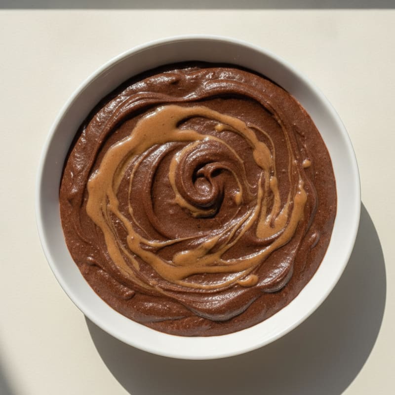 Silky Chocolate Protein Pudding with Almond Butter Swirl