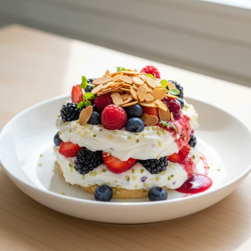 Greek Yogurt Protein Parfait with Mixed Berries