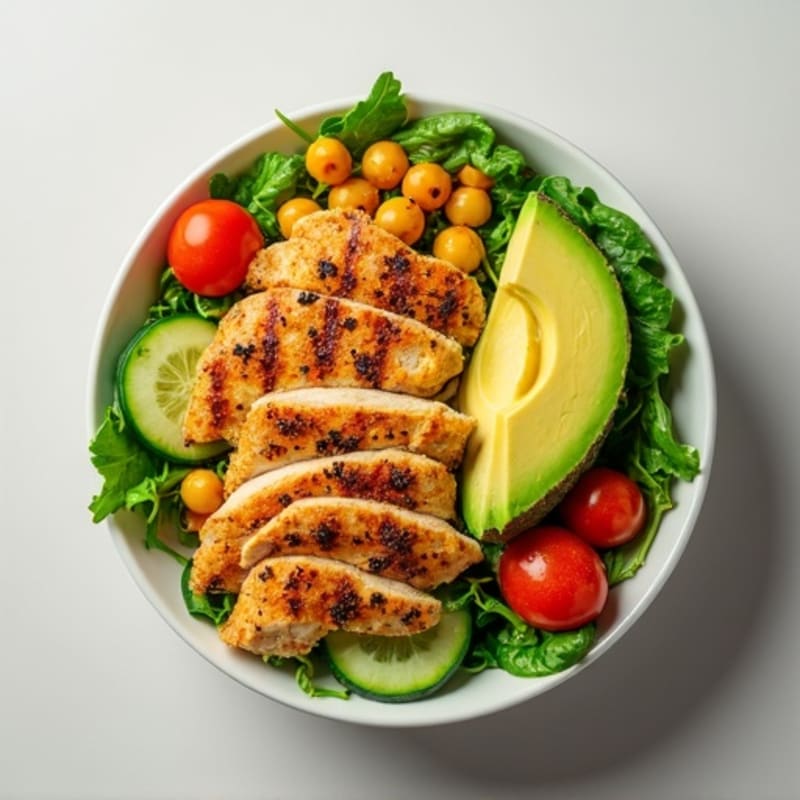 Crispy Avocado and Mixed Greens Salad Bowl