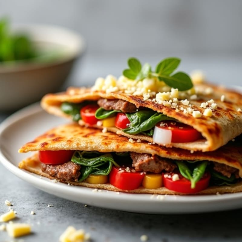 Crispy Lean Steak and Veggie Quesadillas