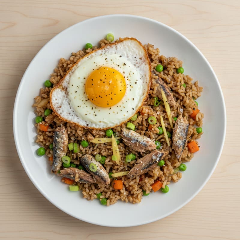 Sardine Fried Rice with Fried Egg