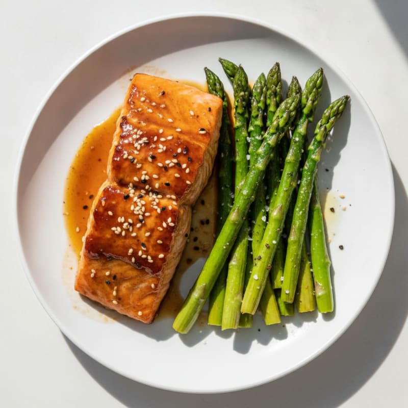 Teriyaki Glazed Salmon with Roasted Asparagus