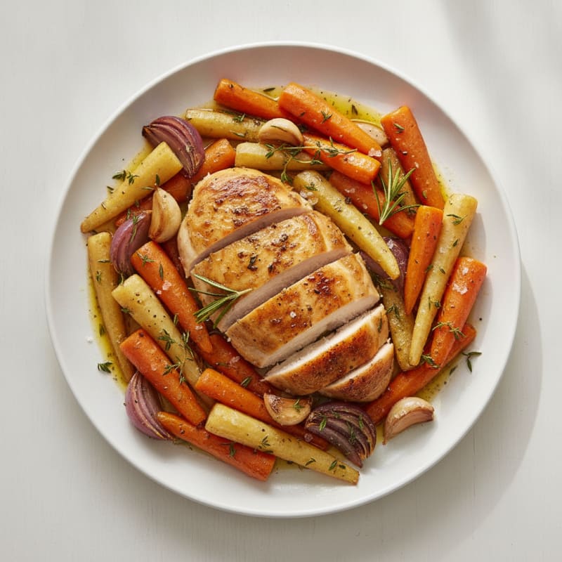 Garlic Herb Roasted Chicken with Root Vegetables
