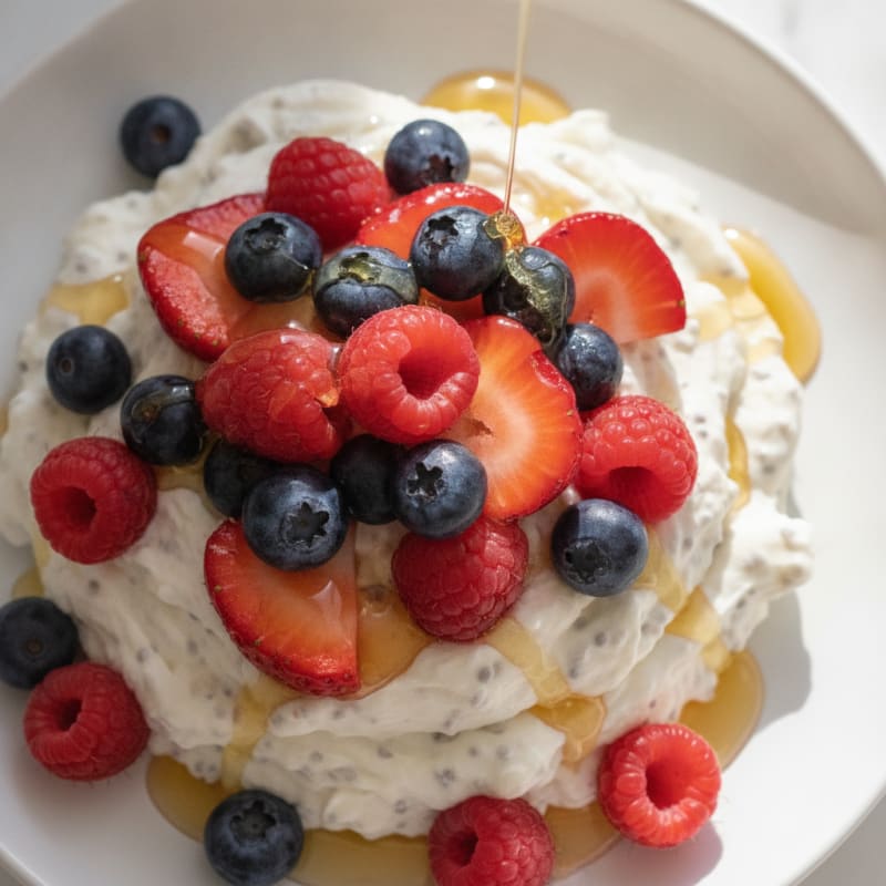 Silky Greek Yogurt Protein Pudding with Berries