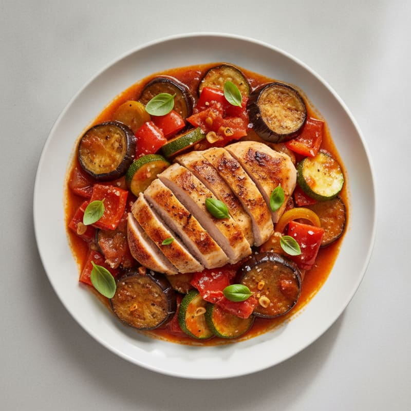 Roasted Chicken and Vegetable Ratatouille