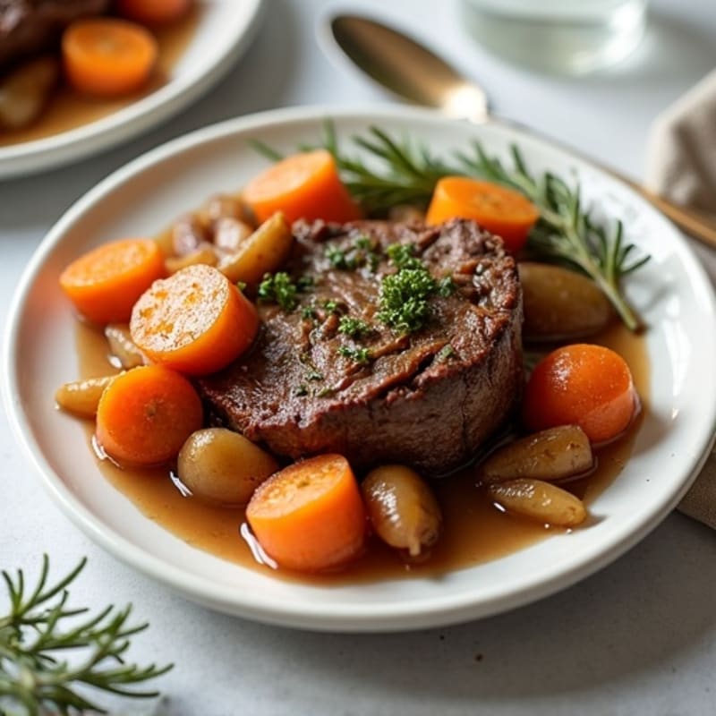 Herb-Garlic Braised Pot Roast with Root Vegetables