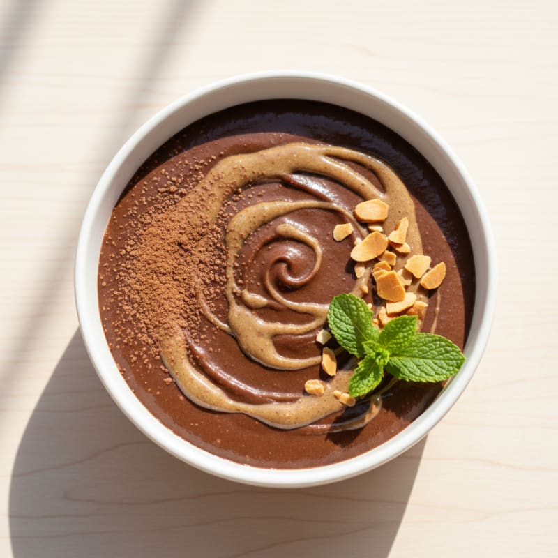 Silky Chocolate Protein Pudding with Almond Butter