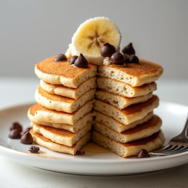 Fluffy Chocolate Chip Protein Pancakes