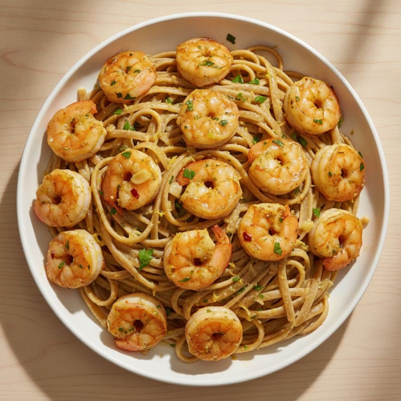 Garlic Herb Shrimp Scampi with Linguine