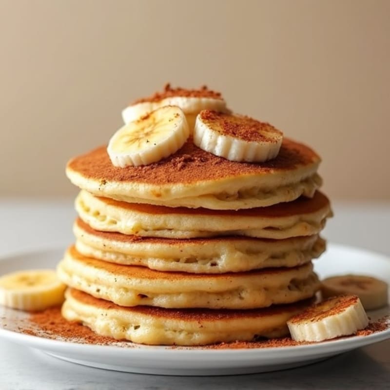 Fluffy Protein Pancakes with Warm Cinnamon Banana