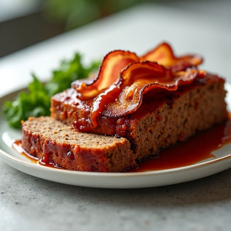 Oven-Baked Meatloaf with Crispy Bacon and Sweet BBQ Glaze