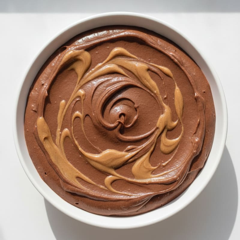 Silky Chocolate Protein Pudding with Almond Butter Swirl
