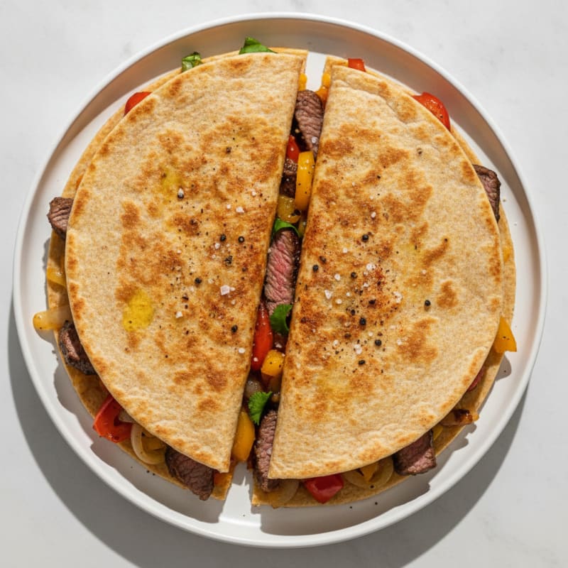 Pan-Seared Steak and Pepper Quesadillas