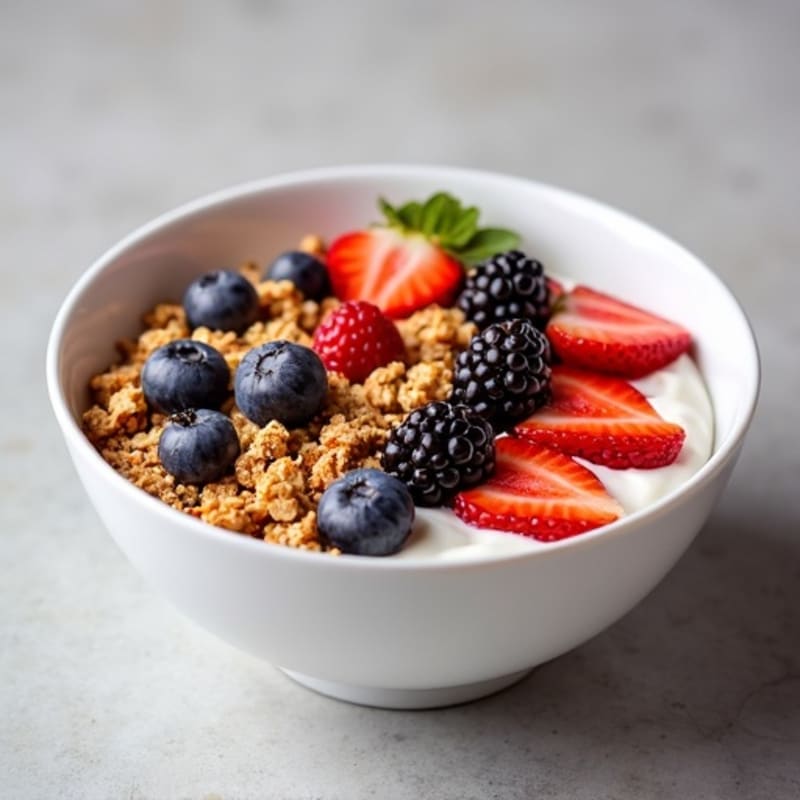 Protein-Packed Berry Crunch Greek Yogurt Bowl