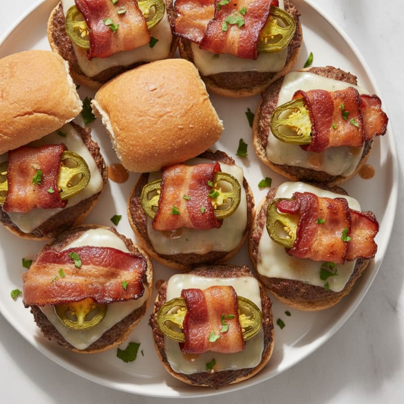 Bacon-Wrapped Jalapeño Sliders