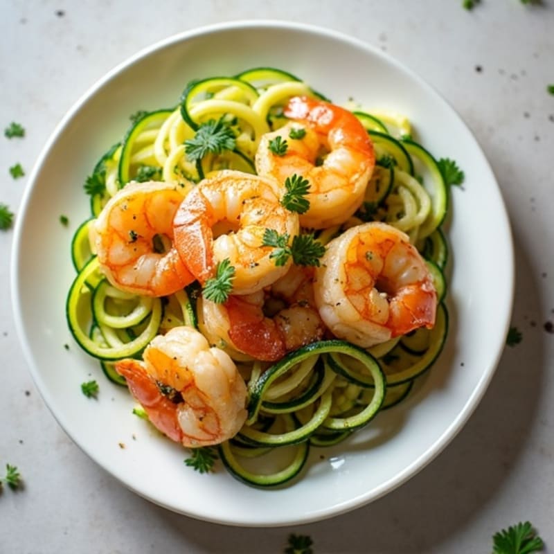 Lemon-Garlic Butter Shrimp with Herb Zucchini Noodles