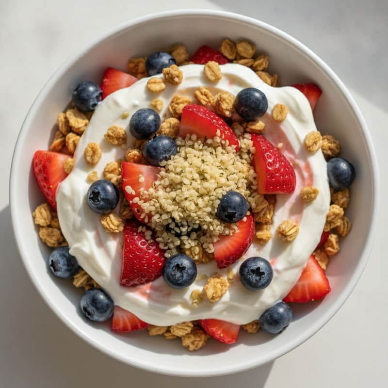 High-Protein Berry Yogurt Parfait with Whey Protein