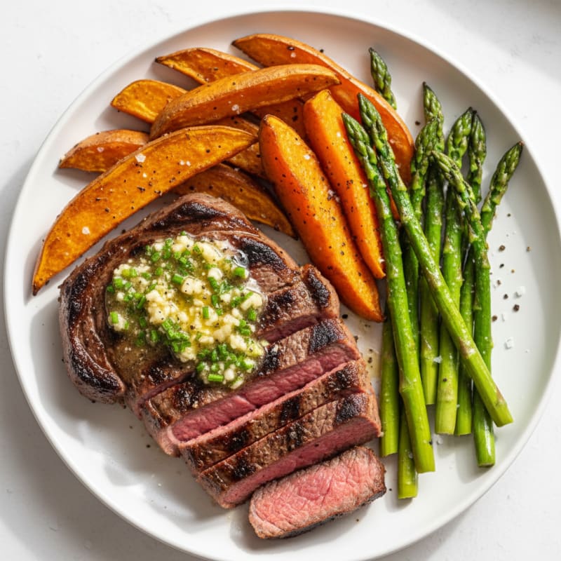 Grilled Steak with Herb Butter