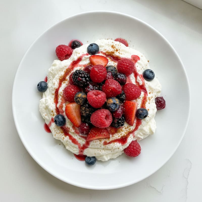 Silky Greek Yogurt Protein Mousse with Mixed Berries