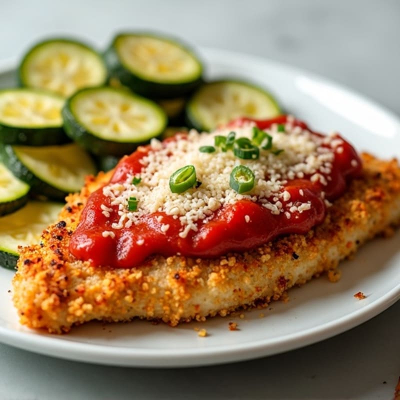 Crispy Baked Chicken Parmesan with Roasted Zucchini