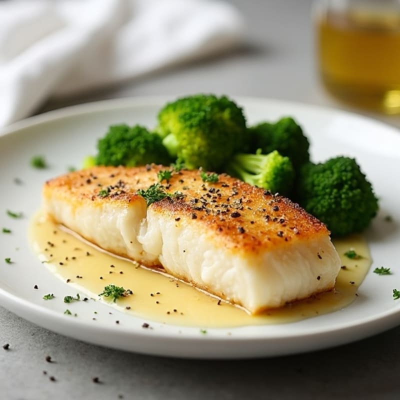 Baked Cod with Steamed Broccoli
