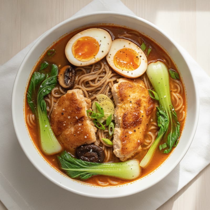 Sriracha Chicken Ramen Soup