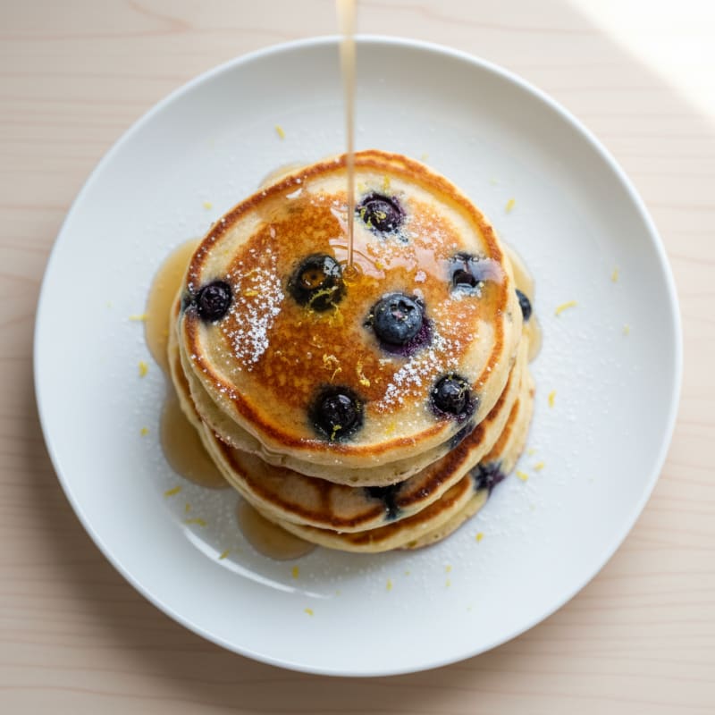Blueberry Ricotta Pancakes with Lemon Zest