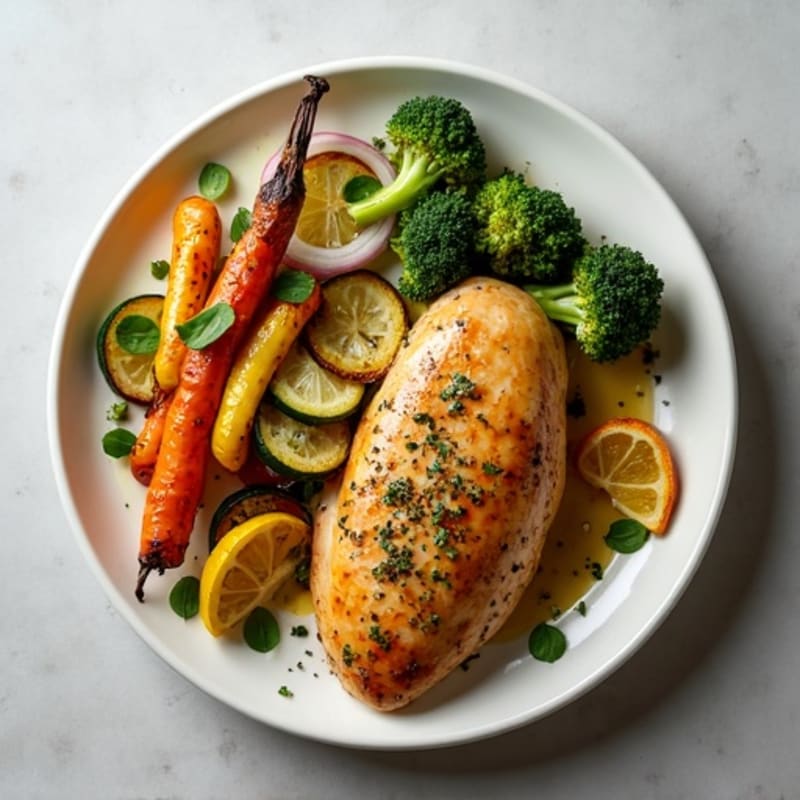 Lemon Herb Roasted Chicken with Crispy Roasted Vegetables