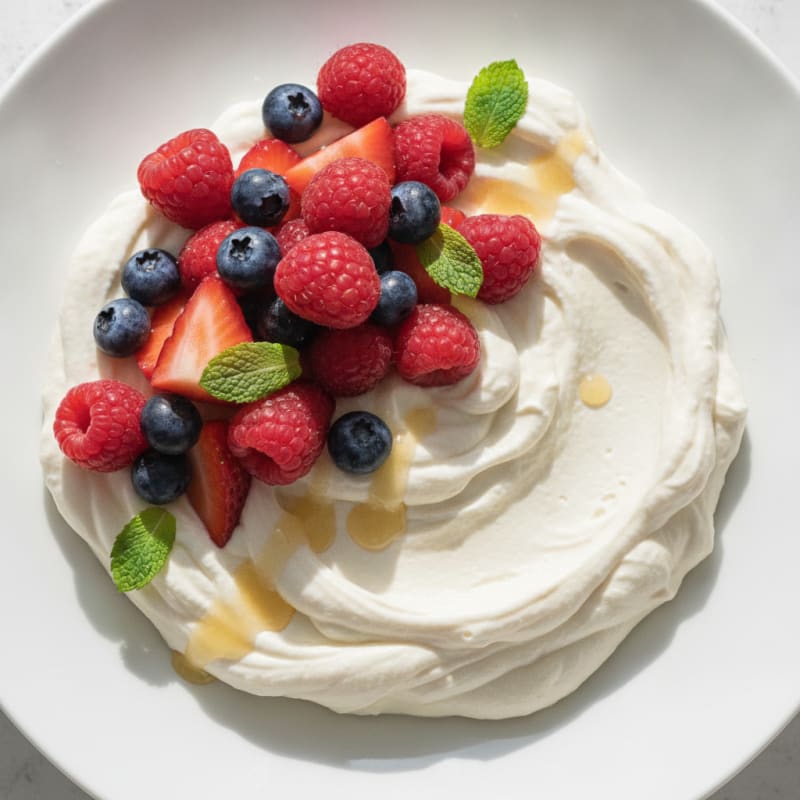 Silky Greek Yogurt Protein Mousse with Mixed Berries