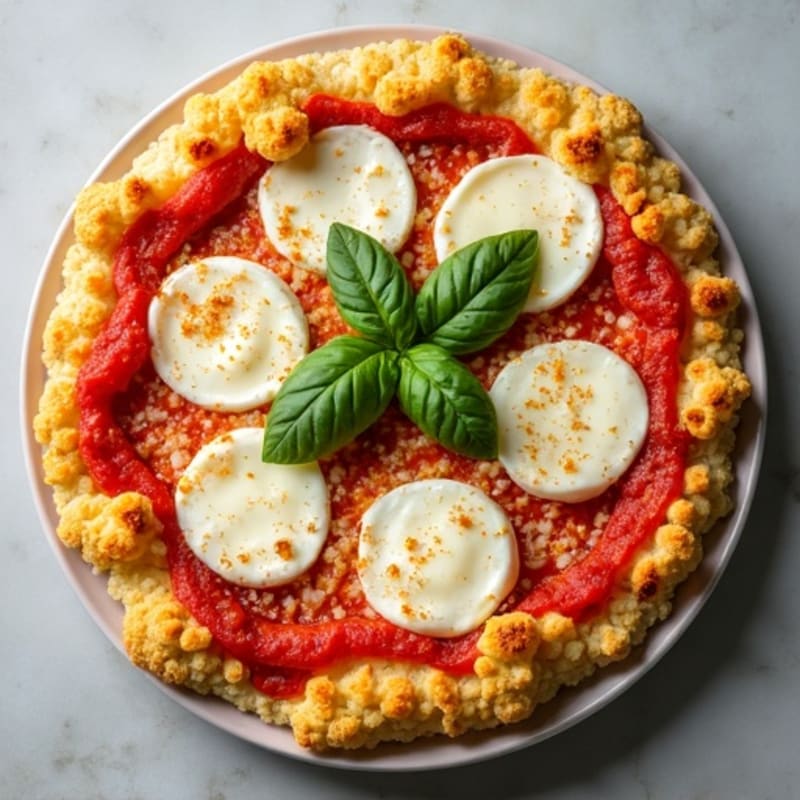 Crispy Cauliflower Crust Pizza with Fresh Mozzarella