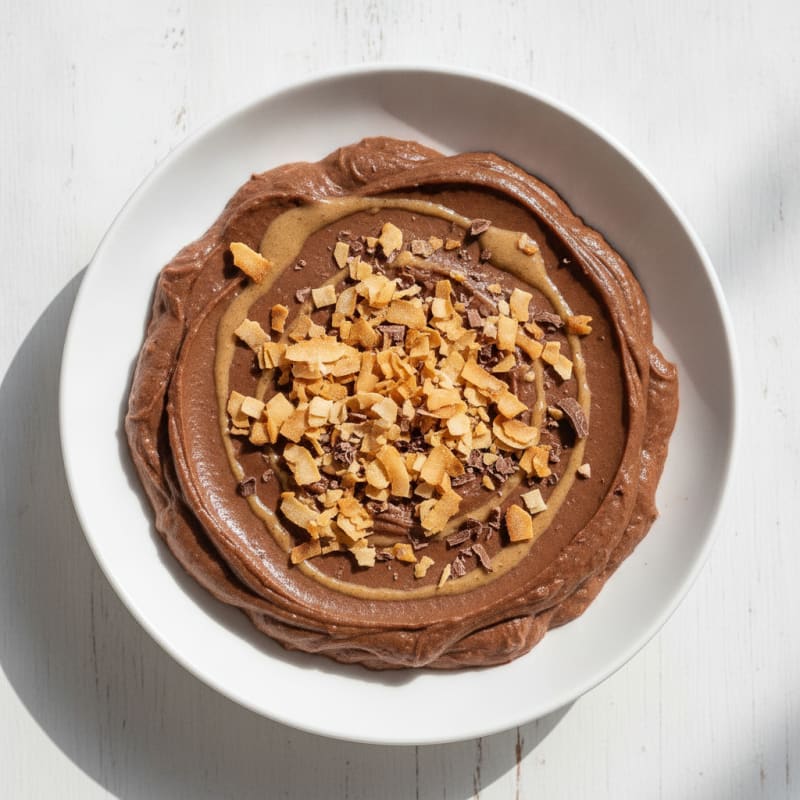 Silky Chocolate Protein Pudding with Toasted Coconut