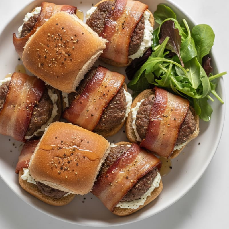 Bacon-Wrapped Jalapeño Sliders
