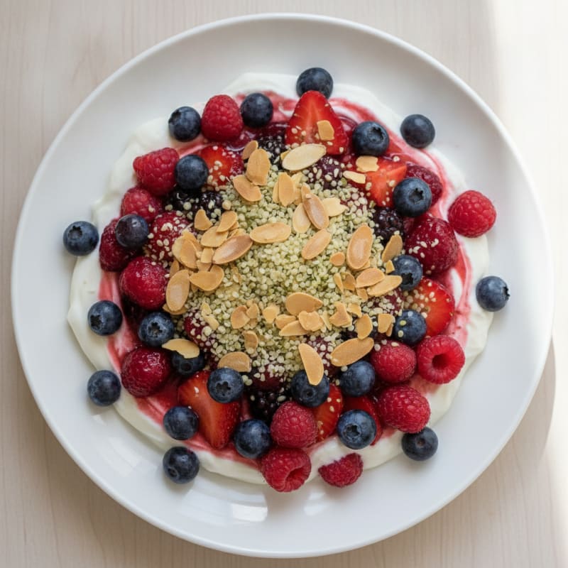 Greek Yogurt Protein Parfait with Mixed Berries