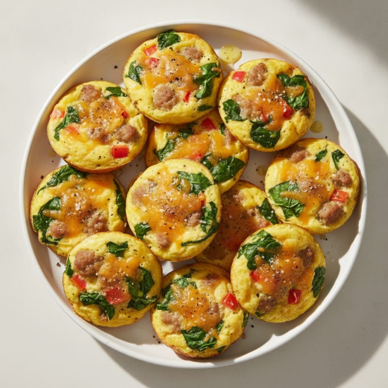 Cheesy Turkey Sausage Egg Bites