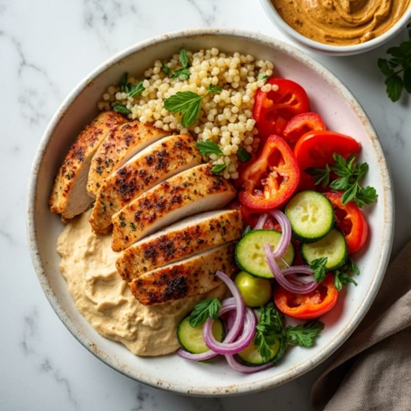 Herb-Spiced Chicken Shawarma Bowl with Roasted Vegetables