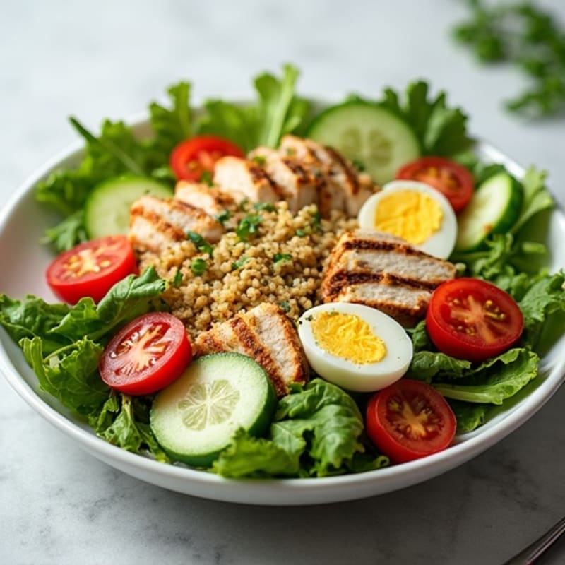 Grilled Turkey Breast Salad with Quinoa and Fresh Greens