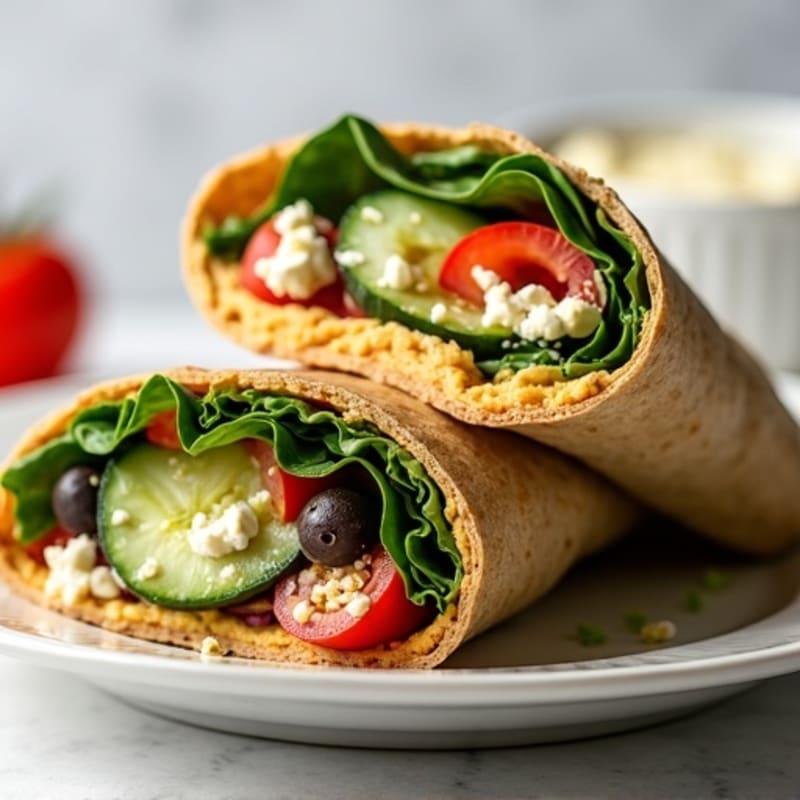 Crunchy Mediterranean Veggie and Hummus Wrap