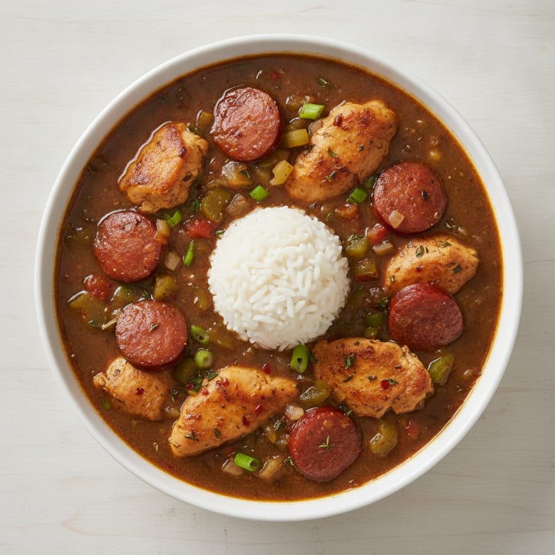 Spicy Creole Chicken and Sausage Gumbo