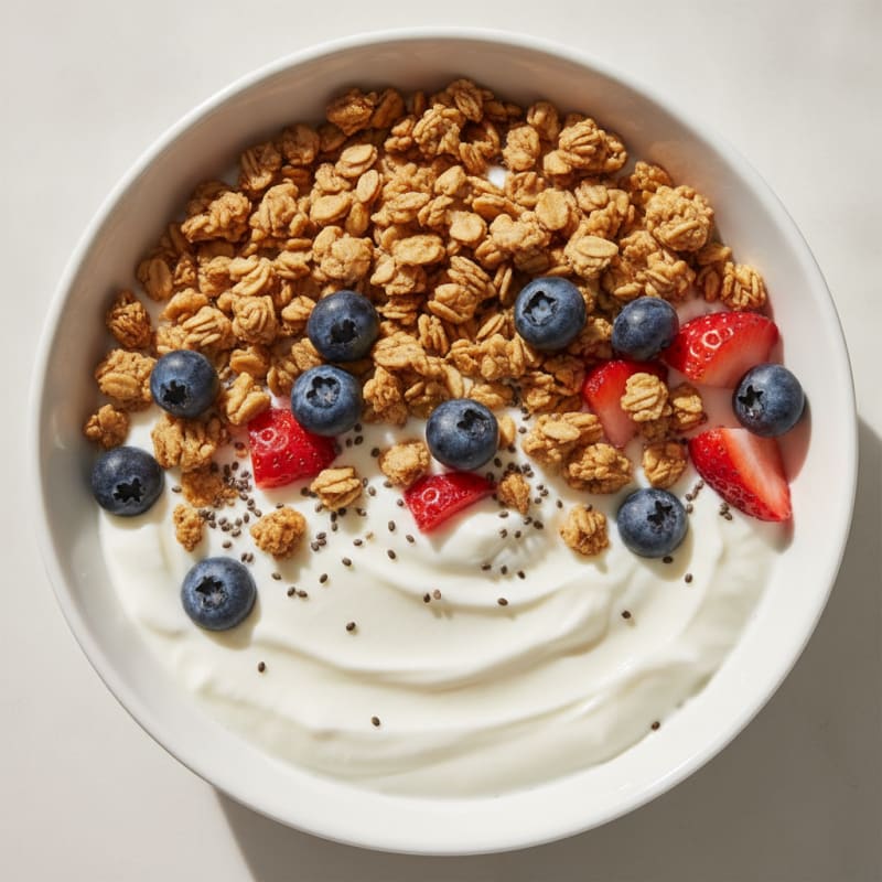 Silky Greek Yogurt Parfait with Protein Granola and Berries