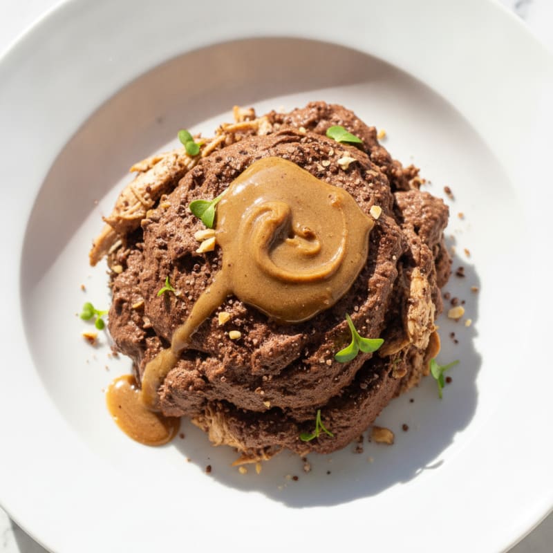 High-Protein Chocolate Greek Yogurt Mousse with Shredded Chicken