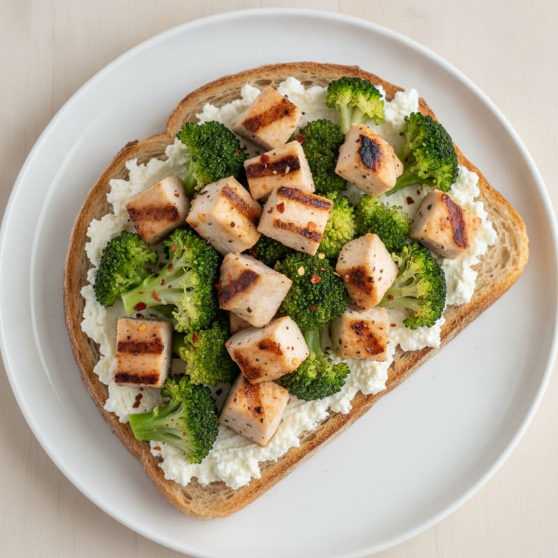 Grilled Chicken and Broccoli Open-Faced Sandwich