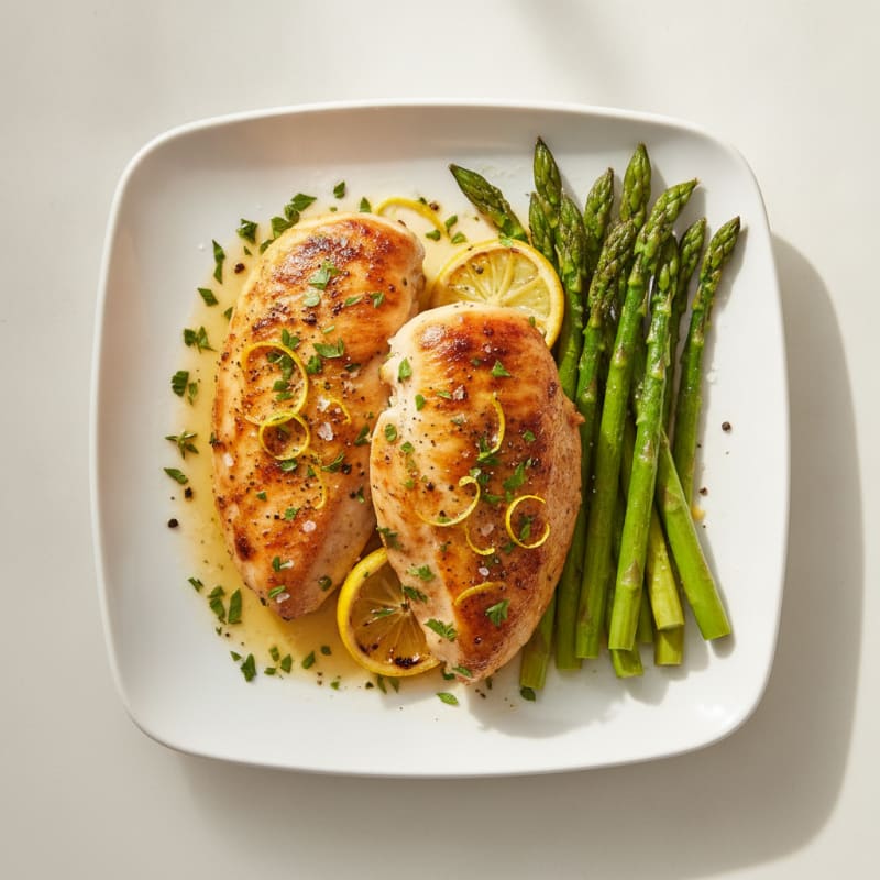 Lemon Herb Roasted Chicken and Asparagus