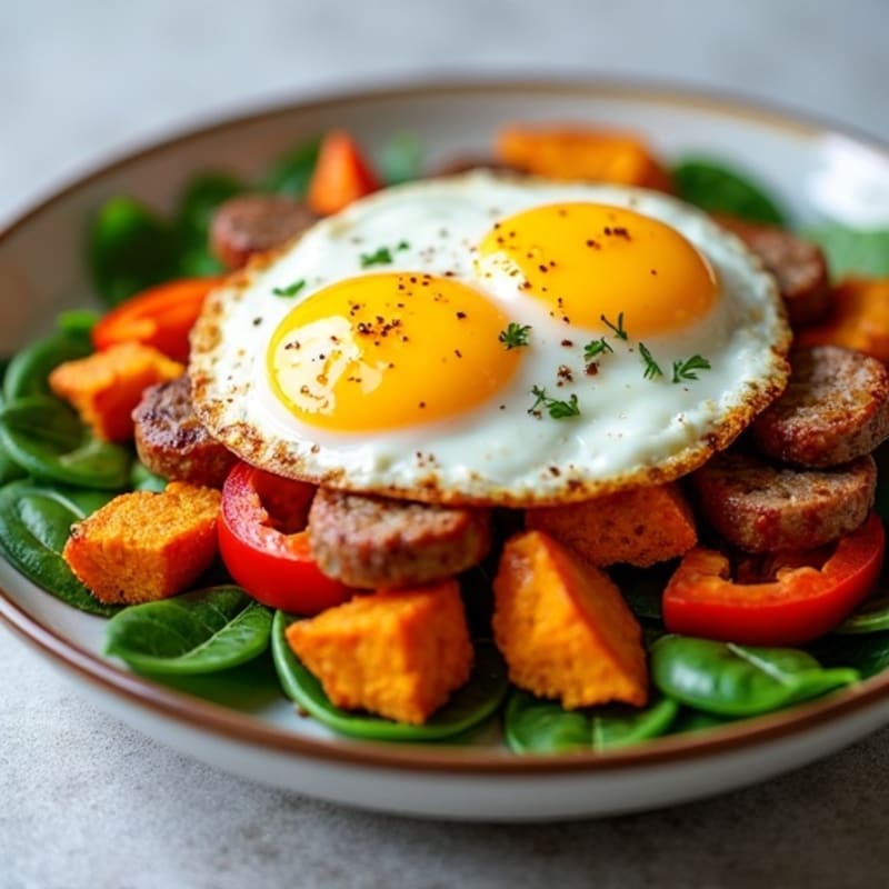 Crispy Sweet Potato and Egg Hash