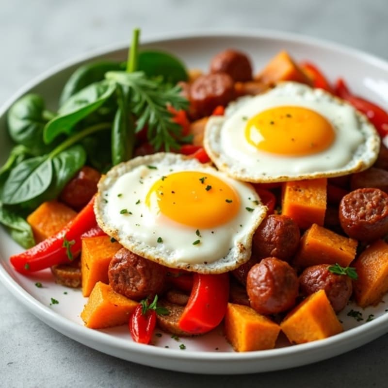 Protein-Packed Sweet Potato Hash with Eggs